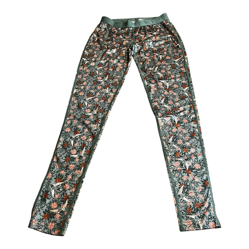 Kari Traa Fryd Superundertøysbukse Thermal Leggings, Murk Green Floral, S-M - Picture 3 of 15